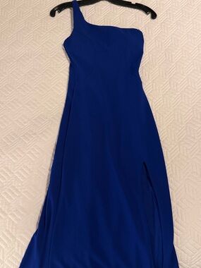 B Darlin One-Shoulder Royal Blue. Prom for Homecoming